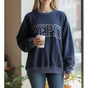 Pepsi "NOTHING ELSE‎ IS A PEPSI" Vintage 1990s Sweatshirt Size XL Navy Blue Soft